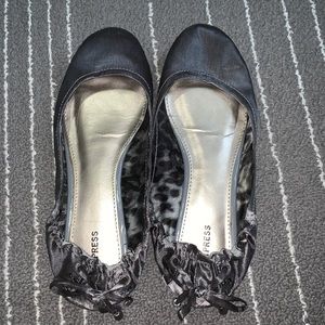 Express satin laced flats